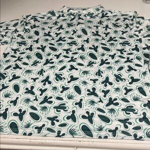 Caloleyng Large Men's Green Cactus Performance Polo Print Shirt